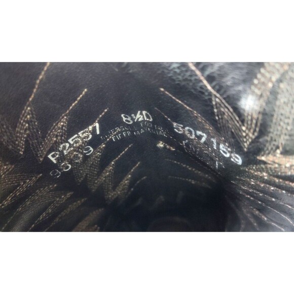 Vintage Dan Post Boots Mens Sz 8.5D  Black Leather Western Cowboy Work #507159 - Picture 9 of 14